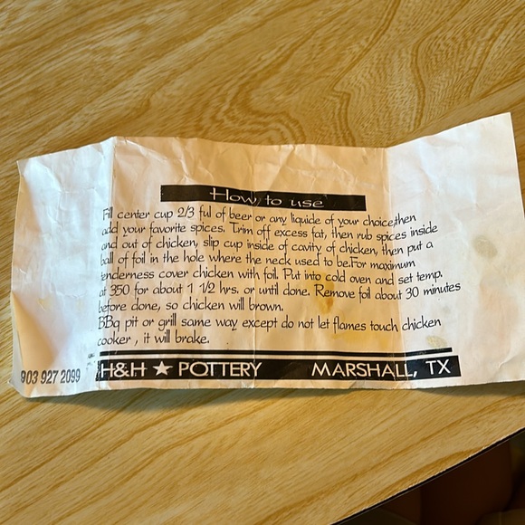 Pottery cookware for beer can chicken - Picture 2 of 3